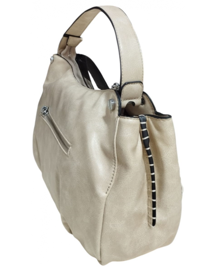 Volum Harisa Borsa a Mano beige con Tracolla Regolabile Dettagli Artigianali