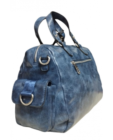 Volum Borsa a Mano blue con Tracolla Regolabile con 4 tasconi esterni e zip