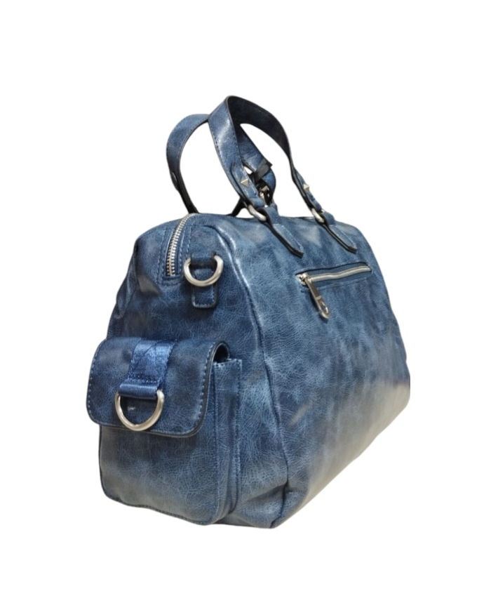 Volum Borsa a Mano blue con Tracolla Regolabile con 4 tasconi esterni e zip