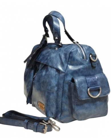 Volum Borsa a Mano blue con Tracolla Regolabile con 4 tasconi esterni e zip