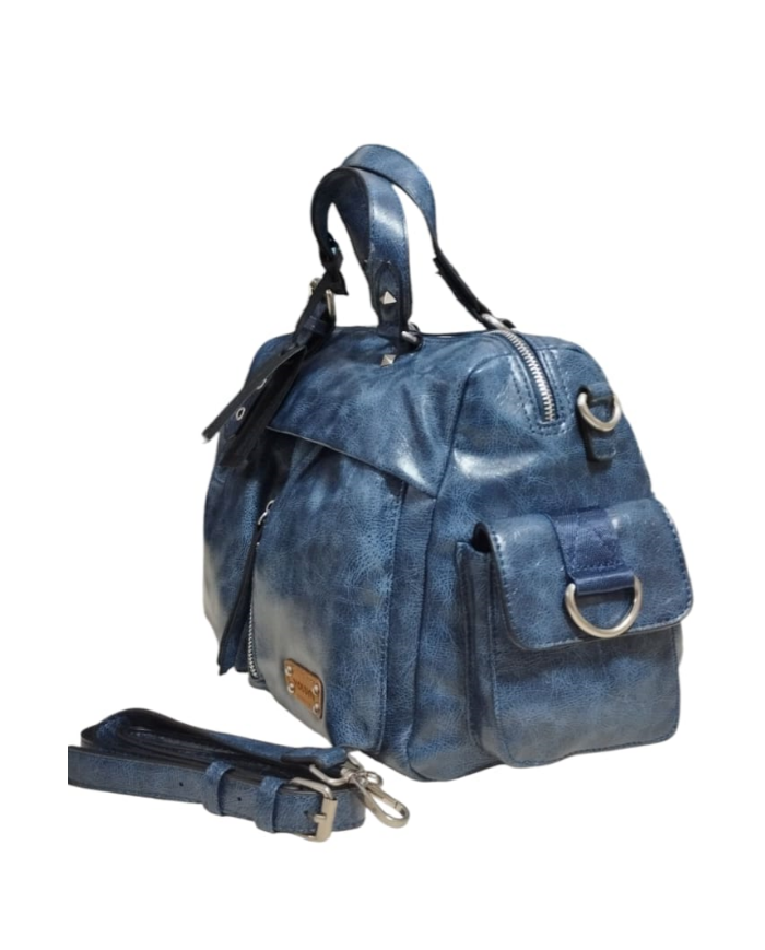 Volum Borsa a Mano blue con Tracolla Regolabile con 4 tasconi esterni e zip