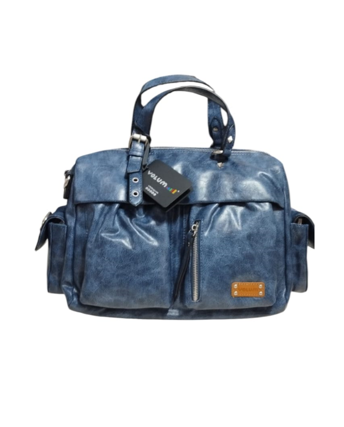 Volum Borsa a Mano blue con Tracolla Regolabile con 4 tasconi esterni e zip  8432972383157