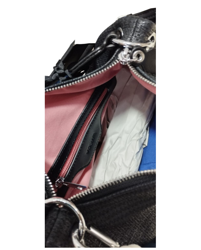 Volum Achiote nero Borsa a Mano con Tracolla Regolabile  porta chiavi removibile