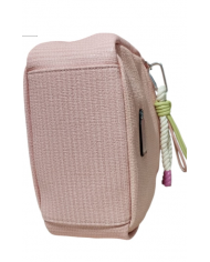 Volum Achiote zaino rosa goffrato effetto rafia con porta chiavi removibile