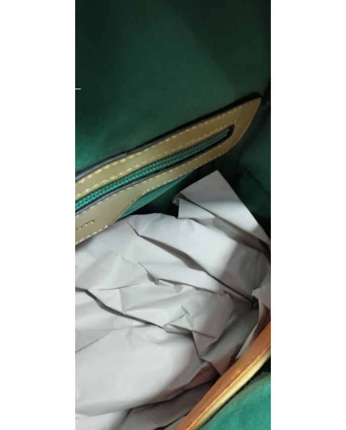 Volum Achiote zaino cammello goffrato effetto rafia con porta chiavi removibile