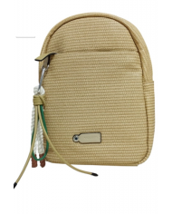 Volum Achiote zaino cammello goffrato effetto rafia con porta chiavi removibile