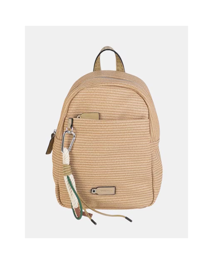 Volum Achiote zaino cammello goffrato effetto rafia con porta chiavi removibile 
8432972383805