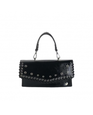 Volum Borsa a Mano Nero PU Lavato con Dettagli Artigianali e Tracolla Regolabile 8432972384390