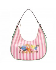 Nicole Lee Borsa Hobo Dreams Blossom Donna Vegan con Fiori Strass 37x21,5cm