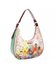 Nicole Lee Borsa Hobo Dreams Blossom Donna Vegan con Fiori Strass 37x21,5cm 191680157389