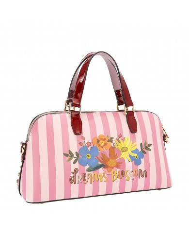 Nicole Lee Borsa Cupola Dreams Blossom Fiori Strass Tracolla Donna 33,5cm