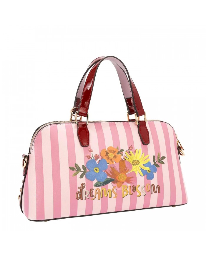 Nicole Lee Borsa Cupola Dreams Blossom Fiori Strass Tracolla Donna 33,5cm