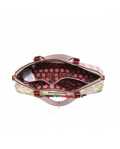 Nicole Lee Borsa Cupola Dreams Blossom Fiori Strass Tracolla Donna 33,5cm