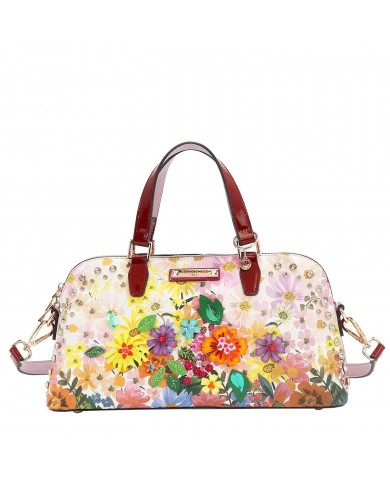 Nicole Lee Borsa Cupola Dreams Blossom Fiori Strass Tracolla Donna 33,5cm