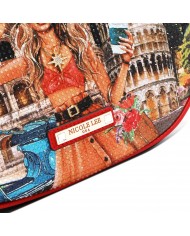 Nicole Lee Borsa a Spalla MARTHA TRAVELS ITALY Tracolla Regolabile 33x23cm