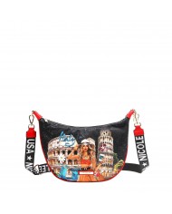 Nicole Lee Borsa a Spalla MARTHA TRAVELS ITALY Tracolla Regolabile 33x23cm 191680156290