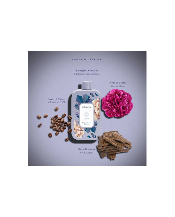 RITUENA magia di persia Shower Gel 400ml Bagnodoccia Naturale alla rosa e peonia 8055519863136