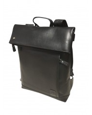 ACCIAIO ZAINO ROLL-TOP IN PELLE NERO UOMO DONNA OXFORD ST 13" ARTIGIANALE