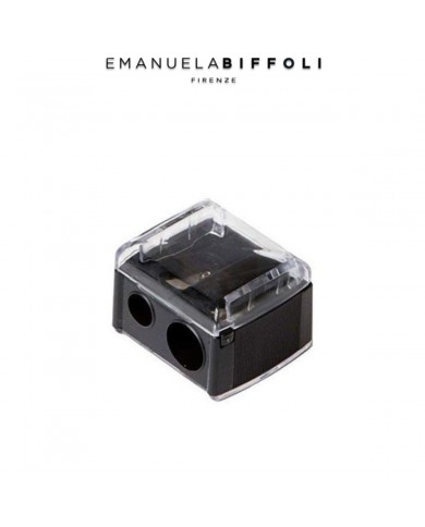 Biffoli temperamatite doppio per matite e matitoni due fori e porta trucioli 8007452041119