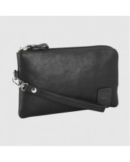 Pochette Uomo Piccola in Vera Pelle Thomas 7" Borsello a Mano Nero