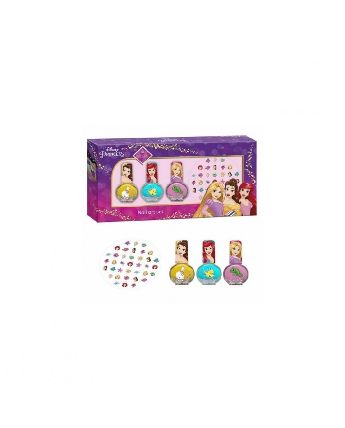 Smalti DISNEY PRINCESSES 4 Pezzi Kit Bambina Unghie Decorazioni Glitter Set