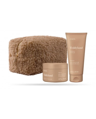 PUPA Teddyland Cofanetto Donna Latte Caffè Gel Doccia 200ml Scrub 150ml Bag 8011607393282
