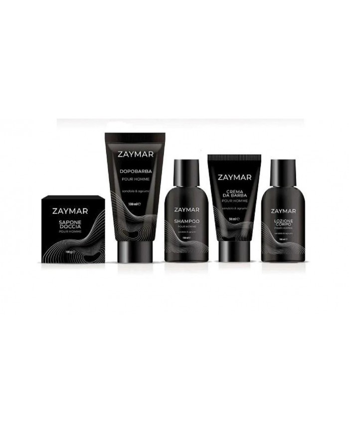 Cofanetto ZAYMAR Pour Homme Set Barba Corpo Capelli Sandalo Agrumi 5 Pezzi