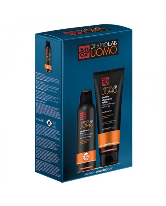 DERMOLAB Uomo Kit 1 Deodorante 150ml + Doccia Shampoo 250ml Freschezza Daily