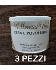 Wellness Wax 400 ml Titanio Rosa Pack 3 pezzi di Cera depilatoria 8057284110293
