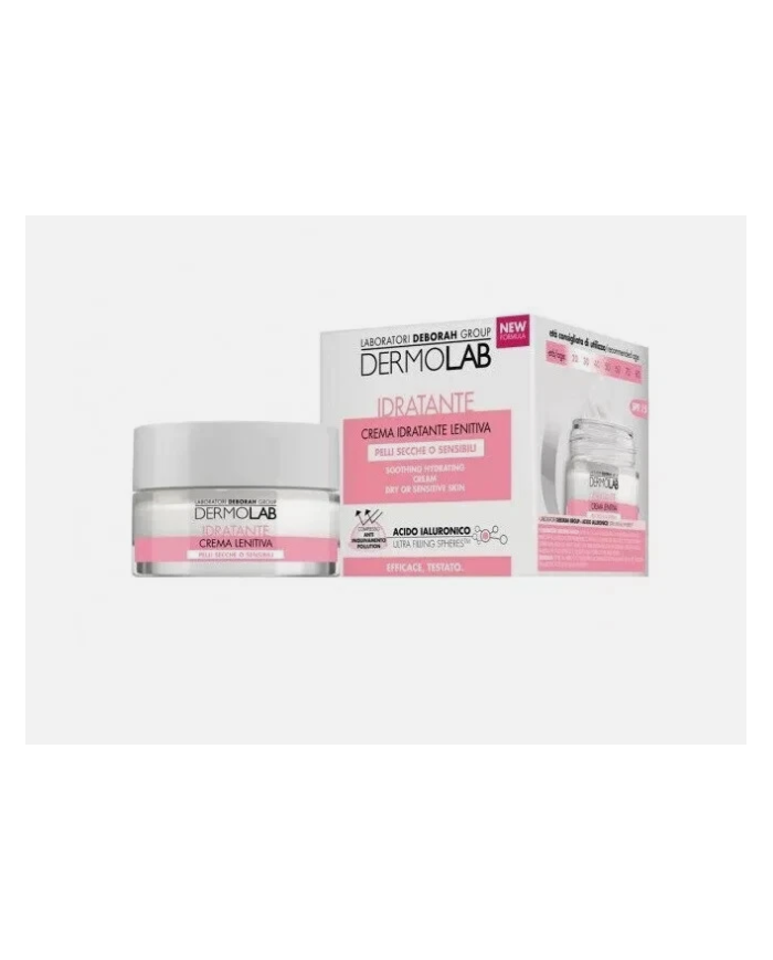 DERMOLAB Crema Idratante Lenitiva 50ml Acido Ialuronico Pelli Secche SPF20  8009518247107