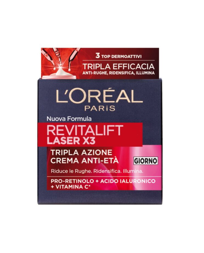 Loreal crema viso revitalift laserx3 anti età giorno 50ml