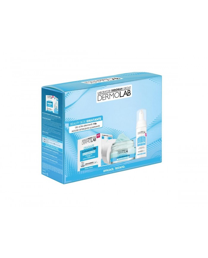 DERMOLAB Kit Skincare Viso Beauty Box Gel Idratante 72h + Mousse Detergente