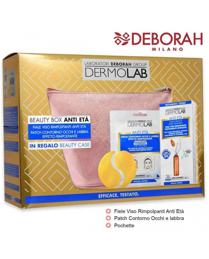 Deborah Dermolab Beauty Box Anti Età Fiale Rimpolpanti + Patch + Pochette Regalo 8009518097597