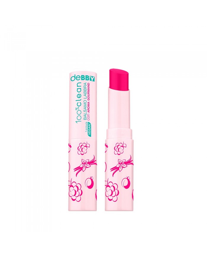 deBBY 100% Clean Balsamo Labbra 03 Lampone Lip Balm Vegano SPF15 Idratante