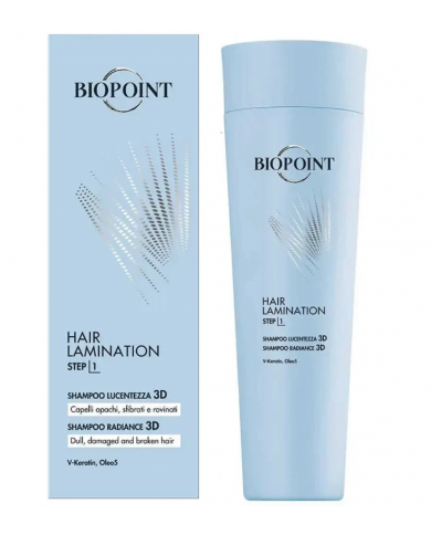 biopoint Hair lamination step 1 shampoo lucentezza 3D 200ml capelli sani lucenti  8052862413223