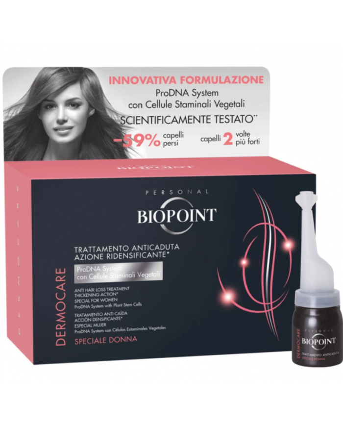Biopoint Dermocare Anticaduta Donna 12 Fiale x 6ml Cellule Staminali Vegetali