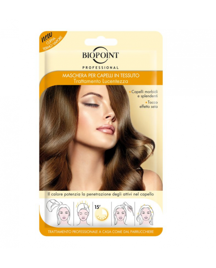 Biopoint Maschera Capelli in Tessuto Trattamento Lucentezza Cuffia Termo-Vapore 8051772487997