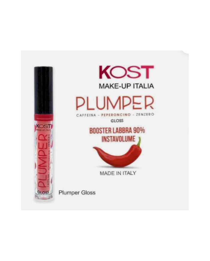 KOST MAKEUP - GLOSS PLUMPER N01 - LUCIDALABBRA VOLUMIZZANTE CON CAFFEINA, PEPERONCINO E ZENZERO