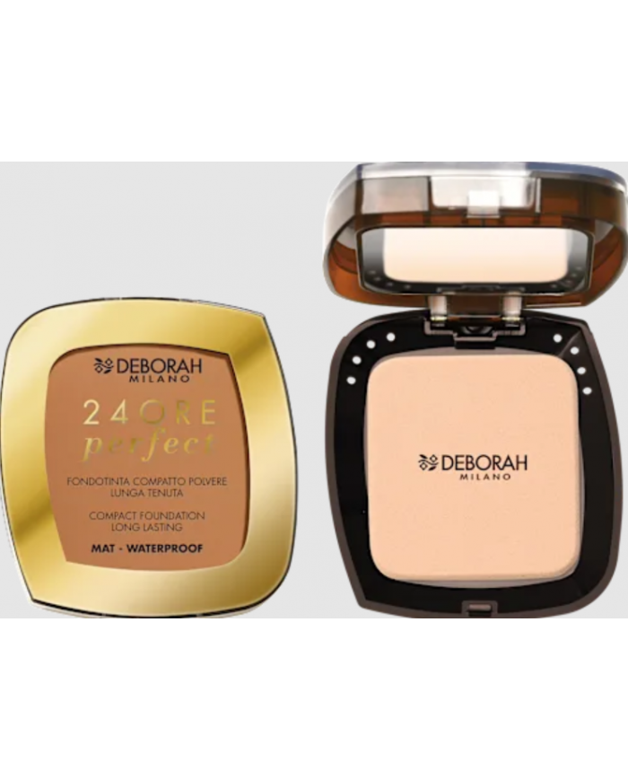 DEBORAH Make Up Fondotinta Compatto n.04 con Spugnetta e Specchio 24H