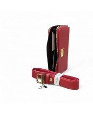 LAURA BIAGIOTTI - CLB23W-047 - COFANETTO REGALO DONNA CON PORTAFOGLIO ZIP-AROUND E CINTURA LOGATA SAFFIANO ROSSO
