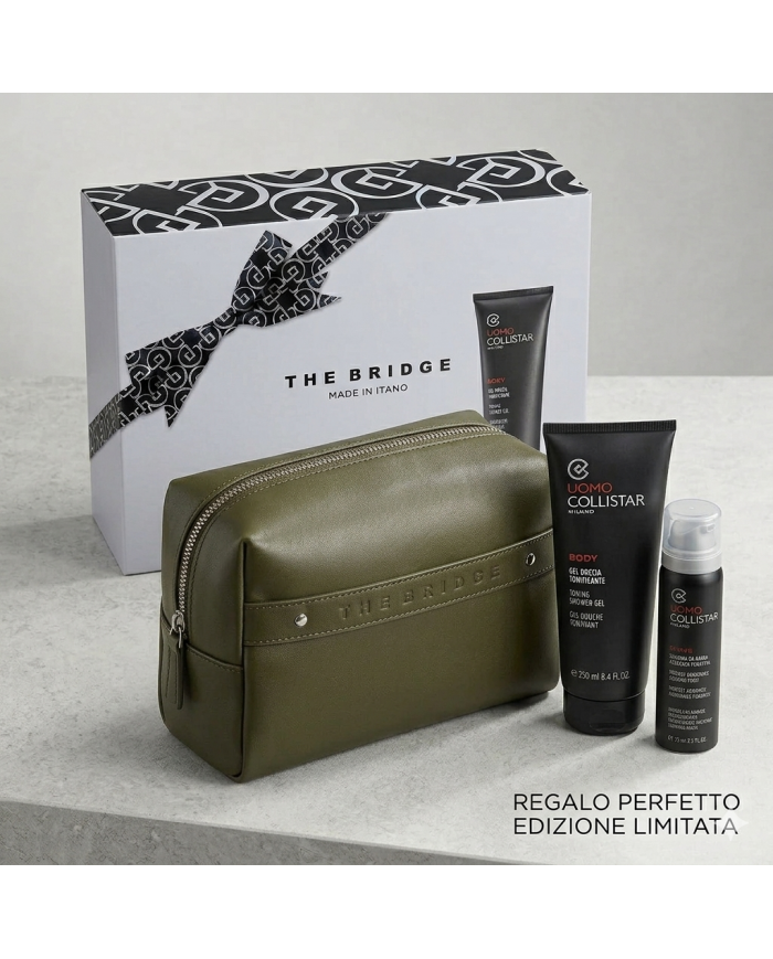 COLLISTAR - COFANETTO UOMO - GEL DOCCIA TONIFICANTE 250ML + SCHIUMA DA BARBA 75ML + POCHETTE THE BRIDGE 8015150009645