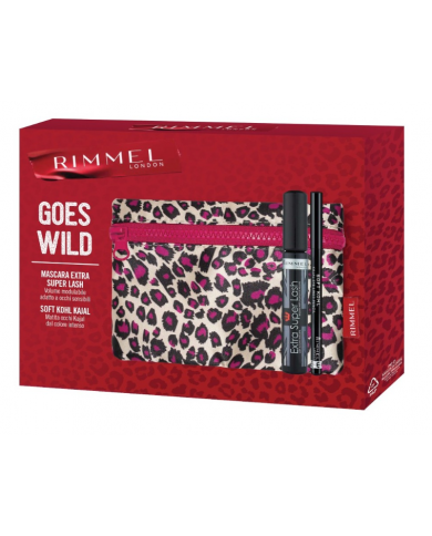 RIMMEL LONDON - GOES WILD - KIT REGALO MASCARA EXTRA SUPER LASH + MATITA OCCHI SOFT KOHL KAJAL