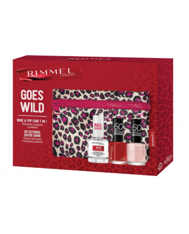 RIMMEL LONDON - KIT TRATTAMENTO UNGHIE MINI NAIL - 3 SMALTI CURATIVI + POCHETTE ESCLUSIVA 3616306330399