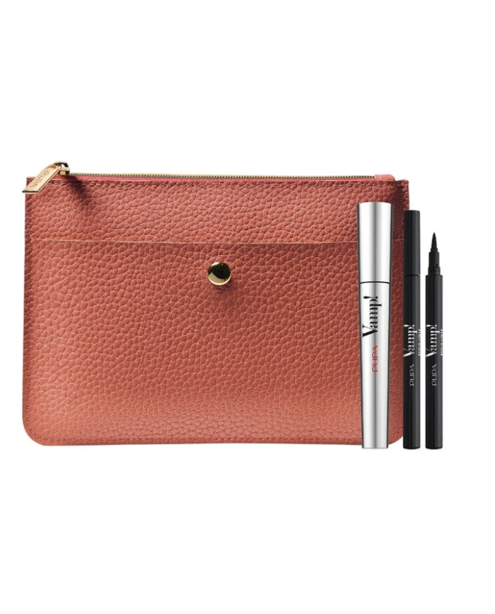 PUPA MILANO - KIT VAMP! - MASCARA VOLUME VAMP! + VAMP! STYLO LINER + POCHETTE ARANCIO
