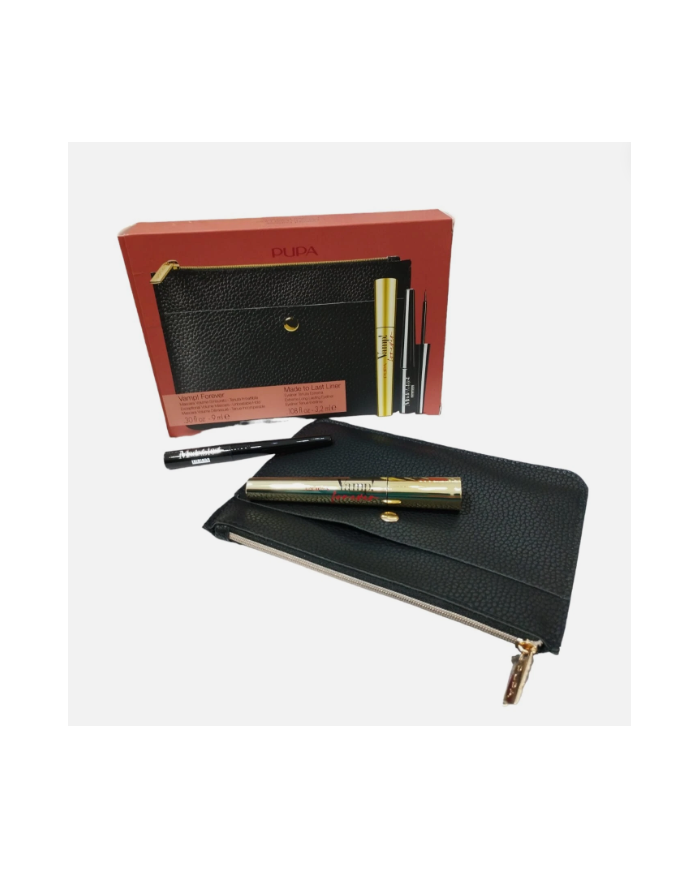 PUPA VAMP!FOREVER MASCARA+MADE TO LAST LINER EYELINER+WALLET POCHETTE 8011607363810