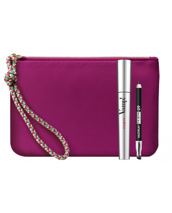 PUPA MILANO - KIT VAMP! - MASCARA VOLUME VAMP! + MATITA OCCHI MULTIPLAY + POCHETTE FUXIA