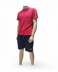 LOTTO - PIGIAMA RAGAZZO 16 ANNI - ROSSO- MAGLIA MANICA CORTA E PANTALONCINO