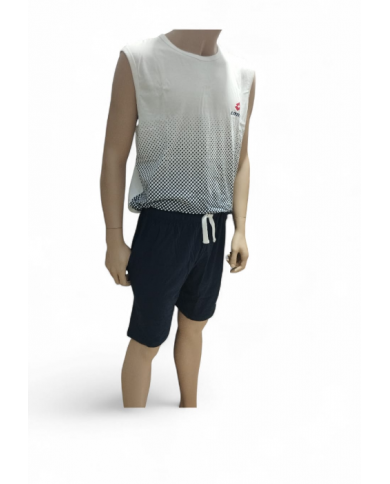 LOTTO - COMPLETO HOMEWEAR UOMO SMANICATO - COMPLETO SPORTIVO ESTIVO IN COTONE