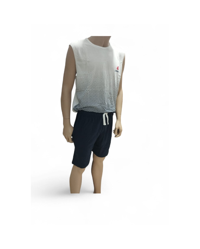 LOTTO - COMPLETO HOMEWEAR UOMO SMANICATO - COMPLETO SPORTIVO ESTIVO IN COTONE