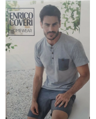 ENRICO COVERI - PIGIAMA UOMO ESTIVO - MAGLIA MANICA CORTA E PANTALONCINO 8057435027012